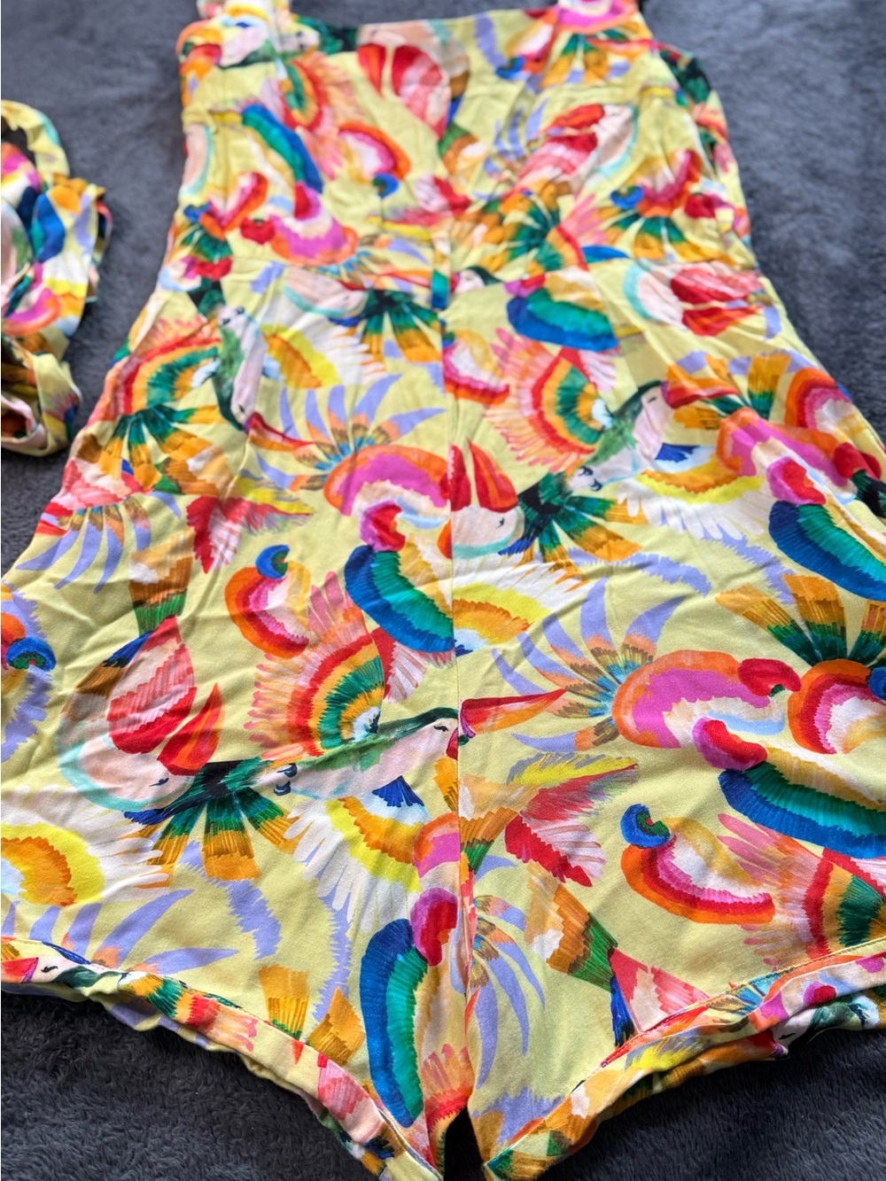 Farm rio - Anthropolgie - Yellow Tropical Print Romper - Picture 3 of 16